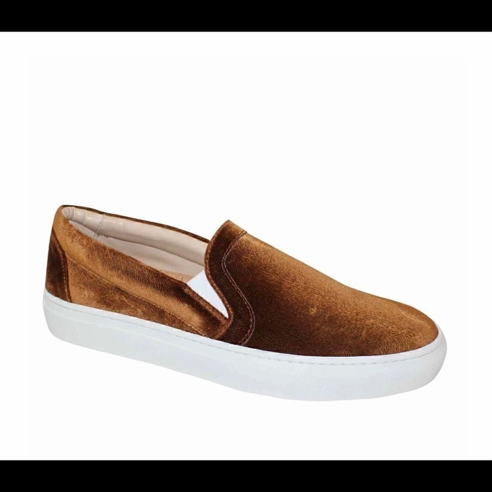 ASOS Brown Velour High Sole Slip ons Size UK, 7 US. Run a bit bigger. So Cute!